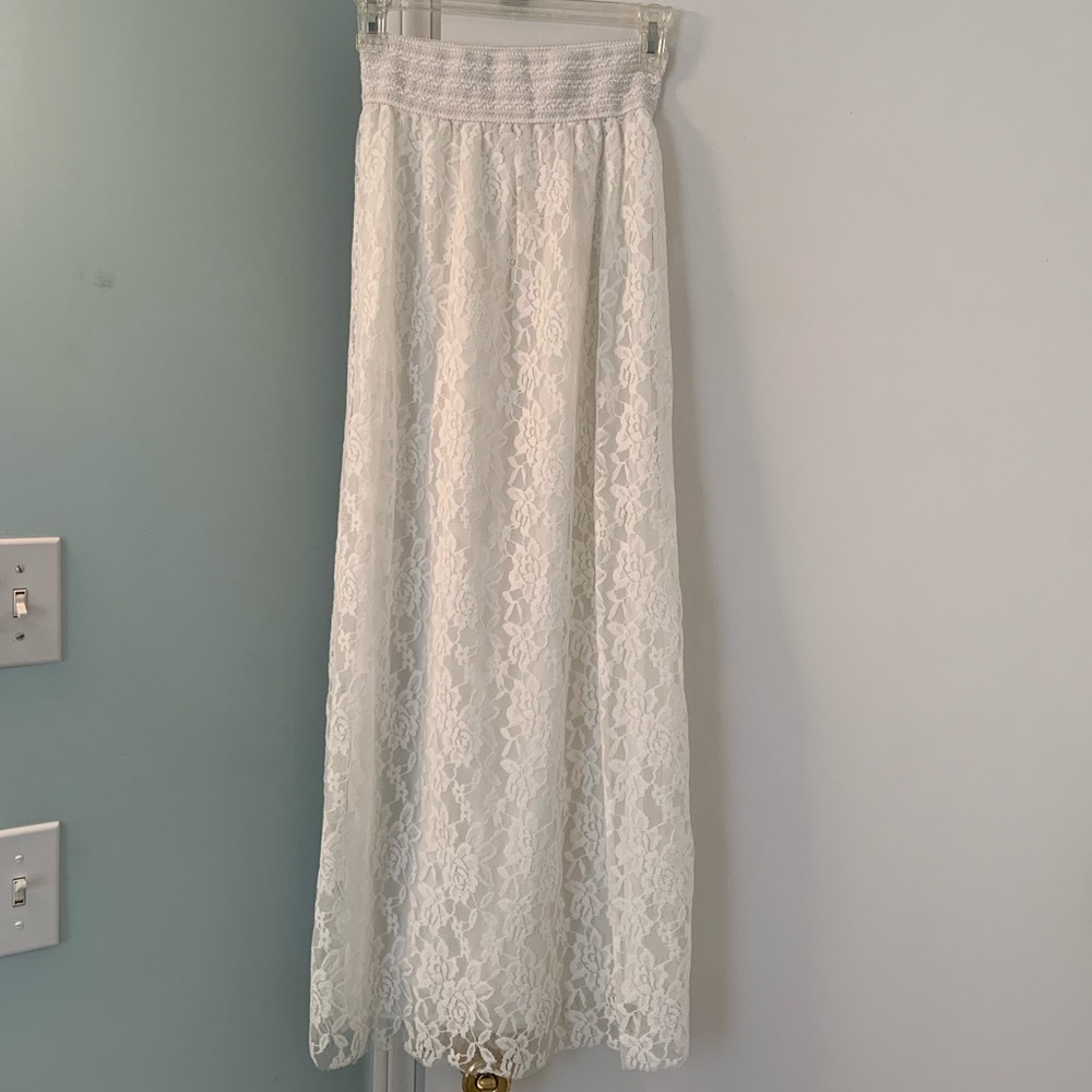 White Lace Maxi Skirt